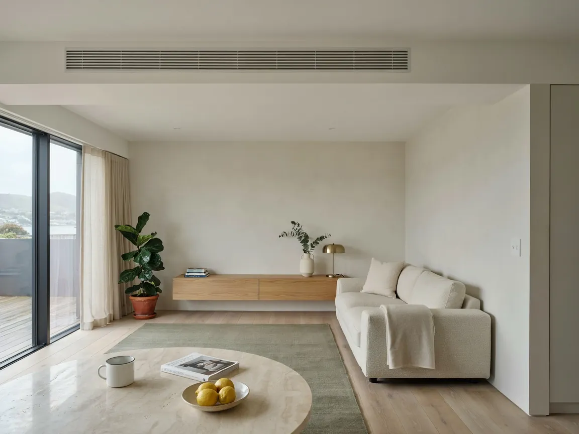 Ducted heat pump in Wellington living room