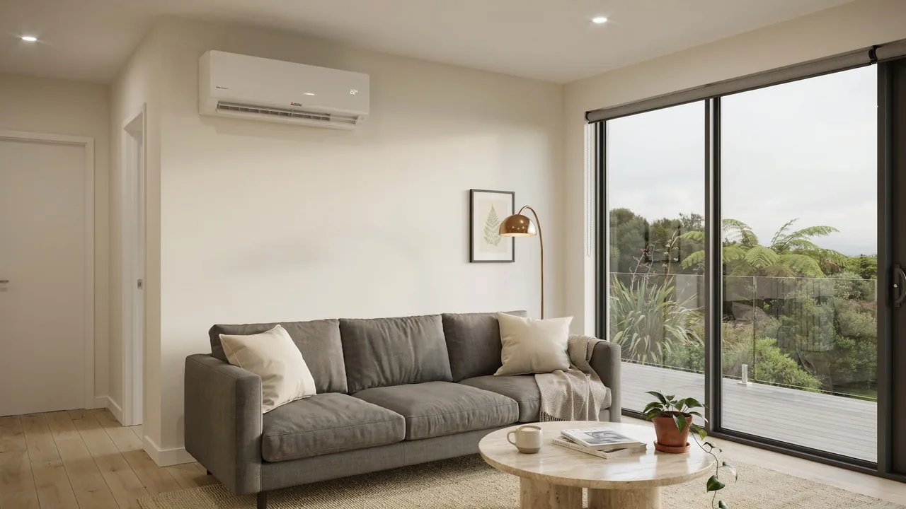 Heat pump installation in a modern Wellington home